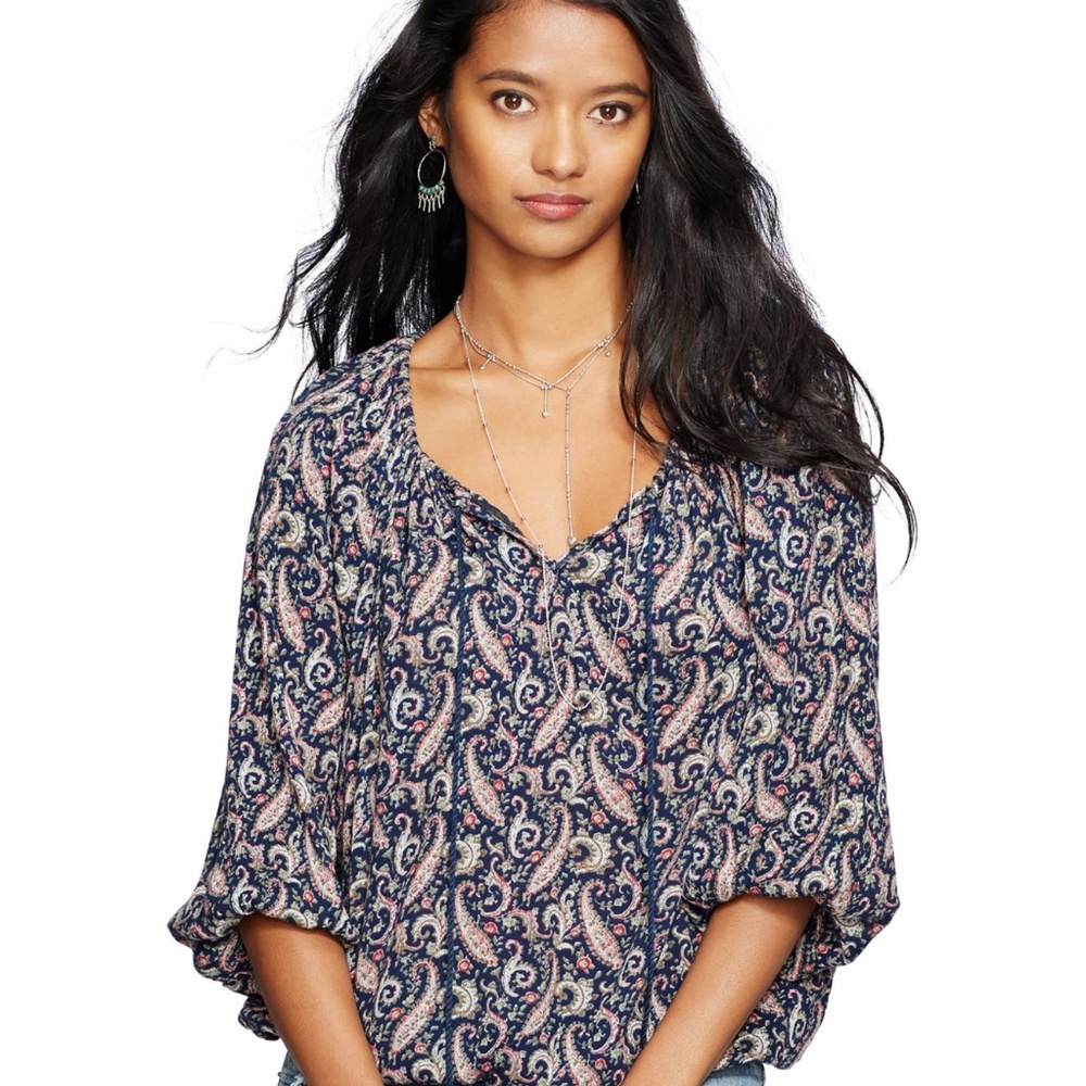 RALPH LAUREN Denim Supply Paisley Tassel-Tie Boho